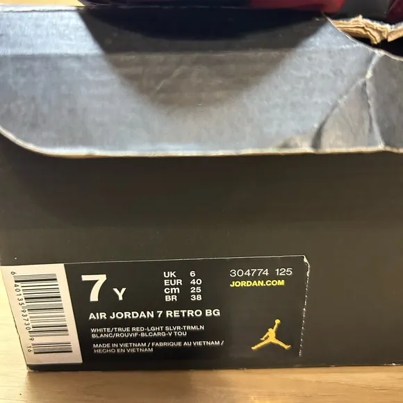 Air Jordan 7 Retro Hare 2015 304774-125 GS Size 7y / 8.5W  Clean