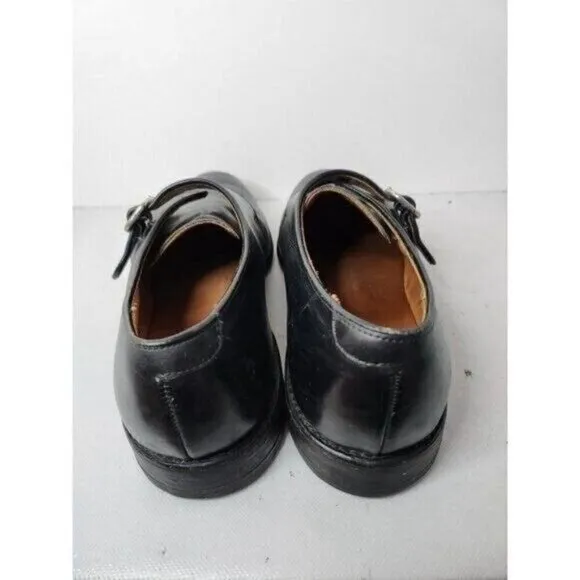 ALLEN Edmonds Mens Dress Shoes Size 9.5 Garner Black Leather Buckle Monk Strap
