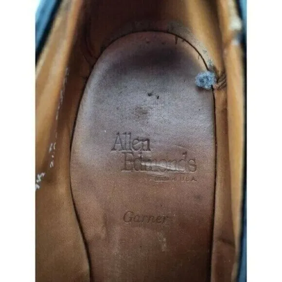 ALLEN Edmonds Mens Dress Shoes Size 9.5 Garner Black Leather Buckle Monk Strap