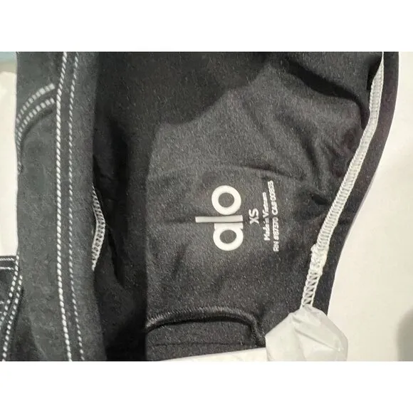 ALO Yoga Alosoft Sunray Bra in Black White
