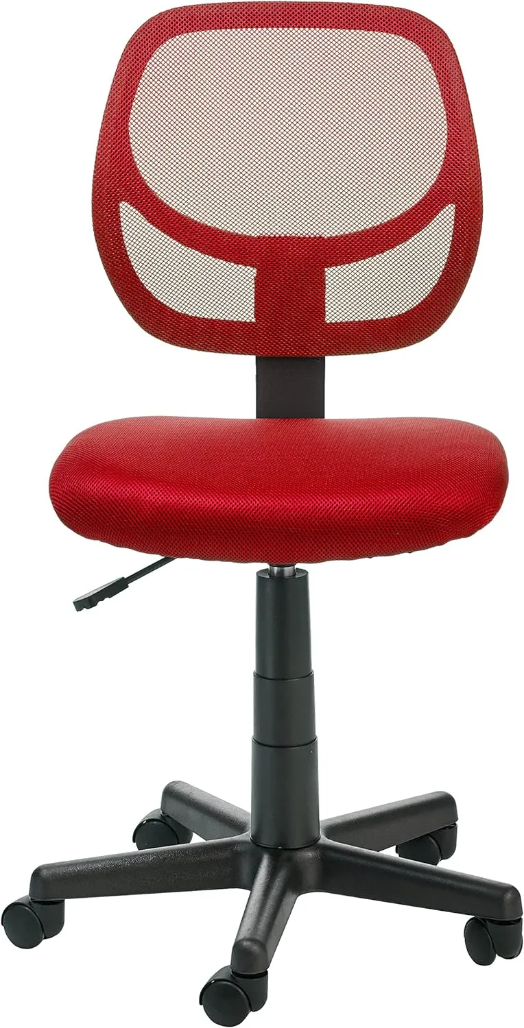 Amazon Basics Low-Back Office Computer Task Chair with Breathable Mesh Back and Upholstered Pneumatic Swivel Seat