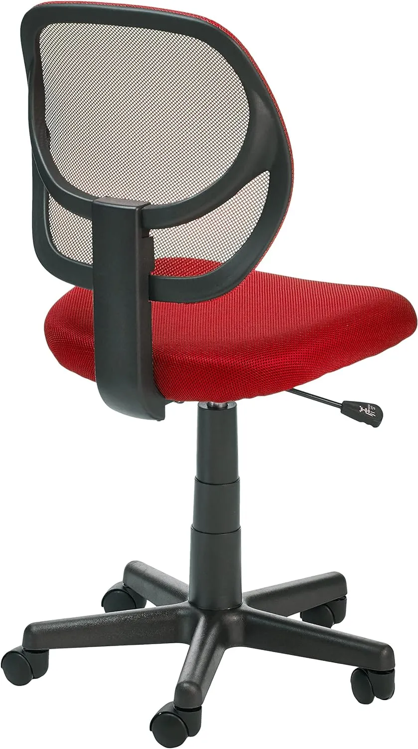 Amazon Basics Low-Back Office Computer Task Chair with Breathable Mesh Back and Upholstered Pneumatic Swivel Seat
