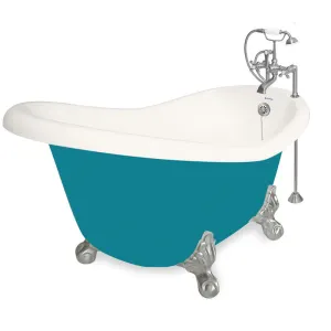 American Bath Factory 60" Ascot in Bisque and Splash of Color with Satin Nickel Finish and F900A Deck Mount