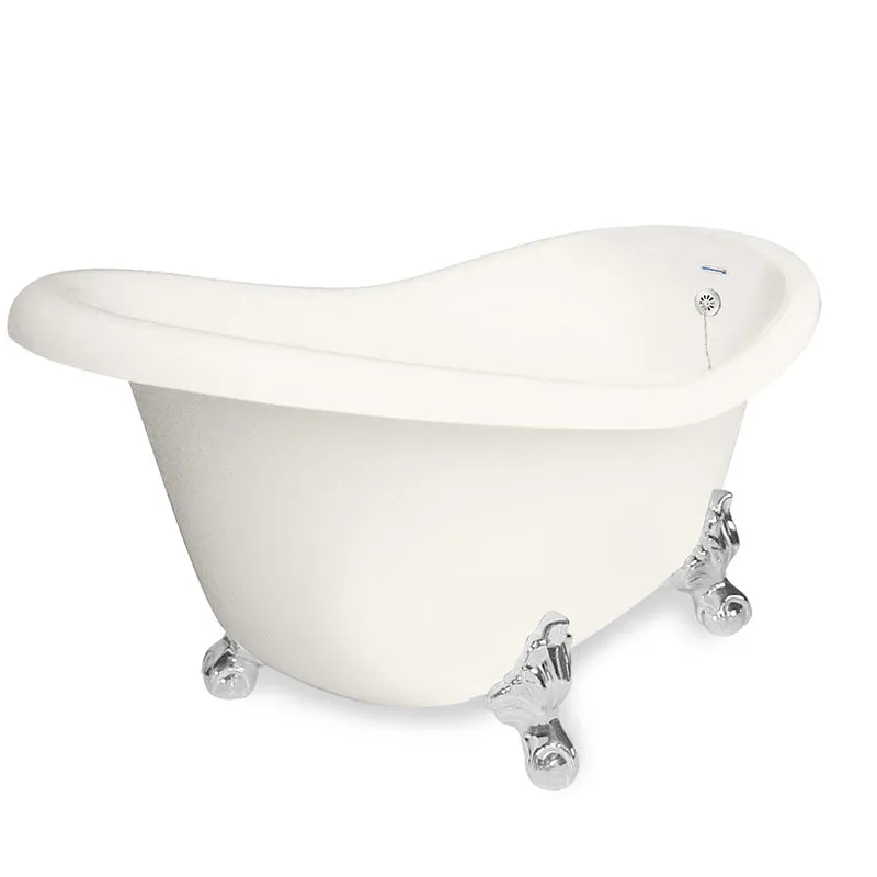 American Bath Factory Ascot 60" Bisque AcraStone Tub & Drain, 7" Faucet Holes