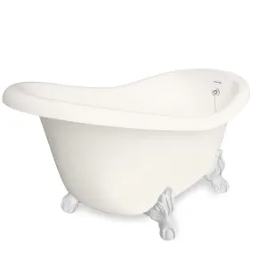 American Bath Factory Ascot 60" Bisque AcraStone Tub & Drain, 7" Faucet Holes