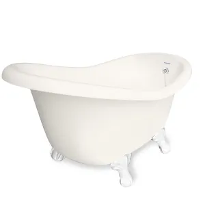 American Bath Factory Ascot 60" Bisque AcraStone Tub & Drain, 7" Faucet Holes
