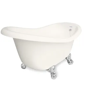American Bath Factory Ascot 60" Bisque AcraStone Tub & Drain, 7" Faucet Holes