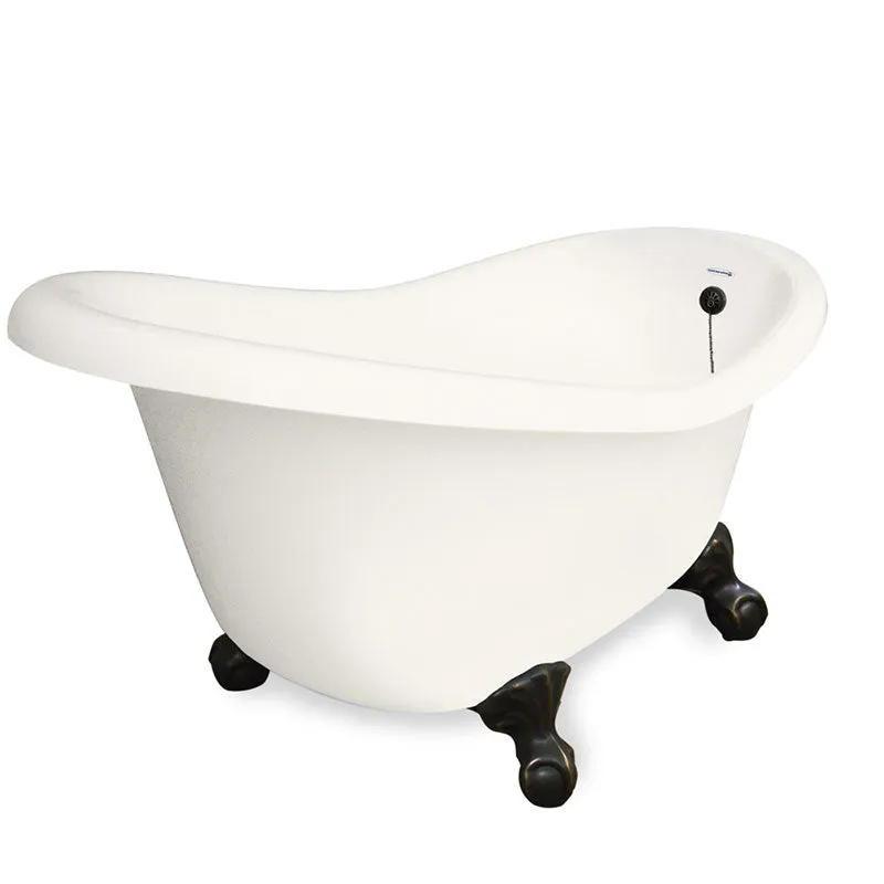 American Bath Factory Ascot 60" Bisque AcraStone Tub & Drain, No Faucet Holes
