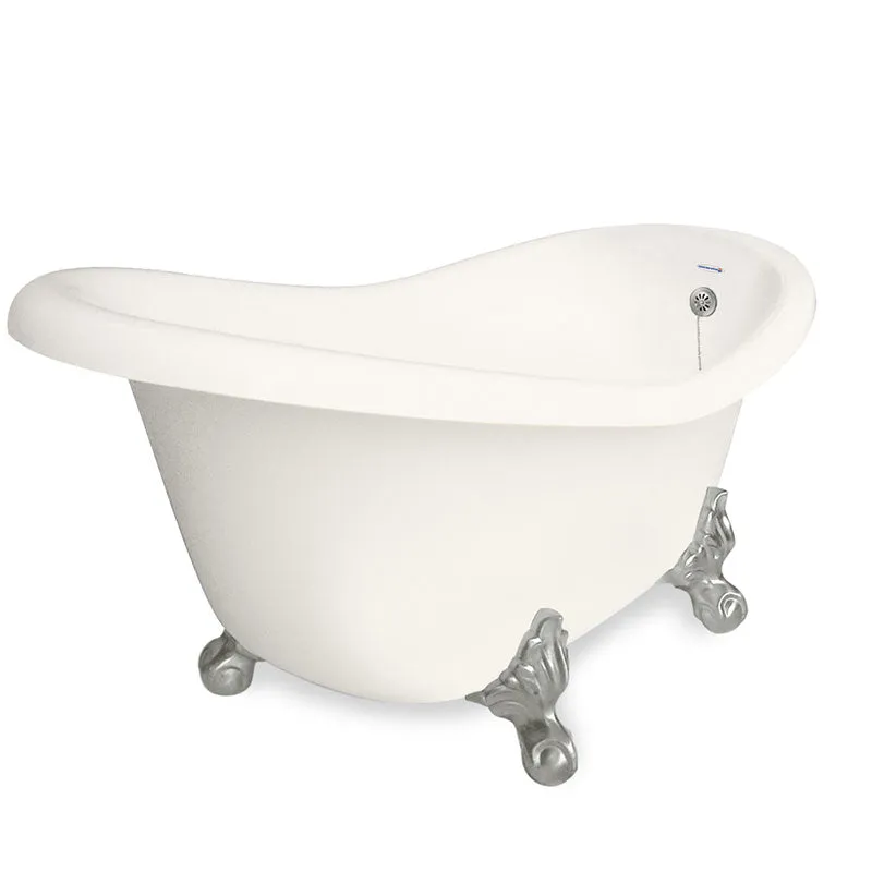 American Bath Factory Ascot 60" Bisque AcraStone Tub & Drain, No Faucet Holes
