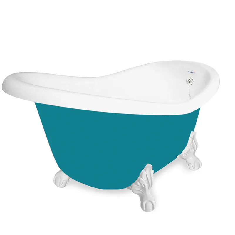 American Bath Factory Ascot 60" Splash of Color AcraStone Tub & Drain, No Faucet Holes