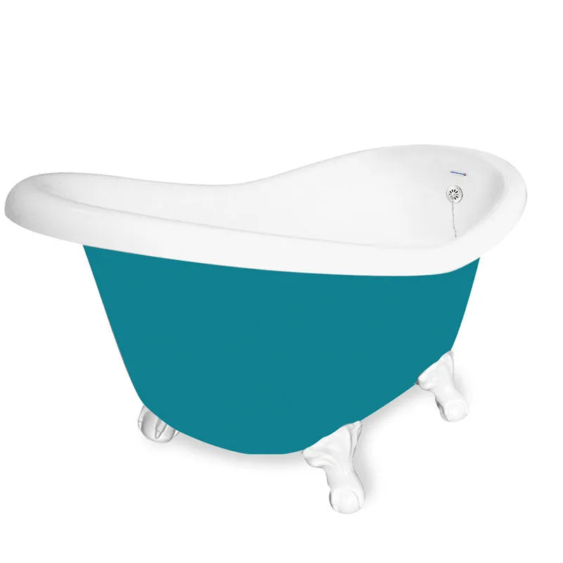 American Bath Factory Ascot 60" Splash of Color AcraStone Tub & Drain, No Faucet Holes