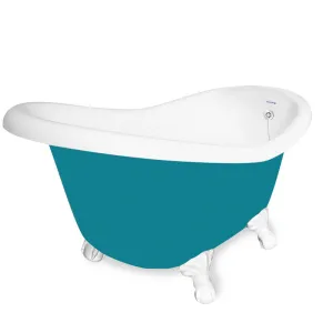 American Bath Factory Ascot 60" Splash of Color AcraStone Tub & Drain, No Faucet Holes