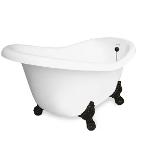 American Bath Factory Ascot 60" White AcraStone Tub & Drain, 7" Faucet Holes