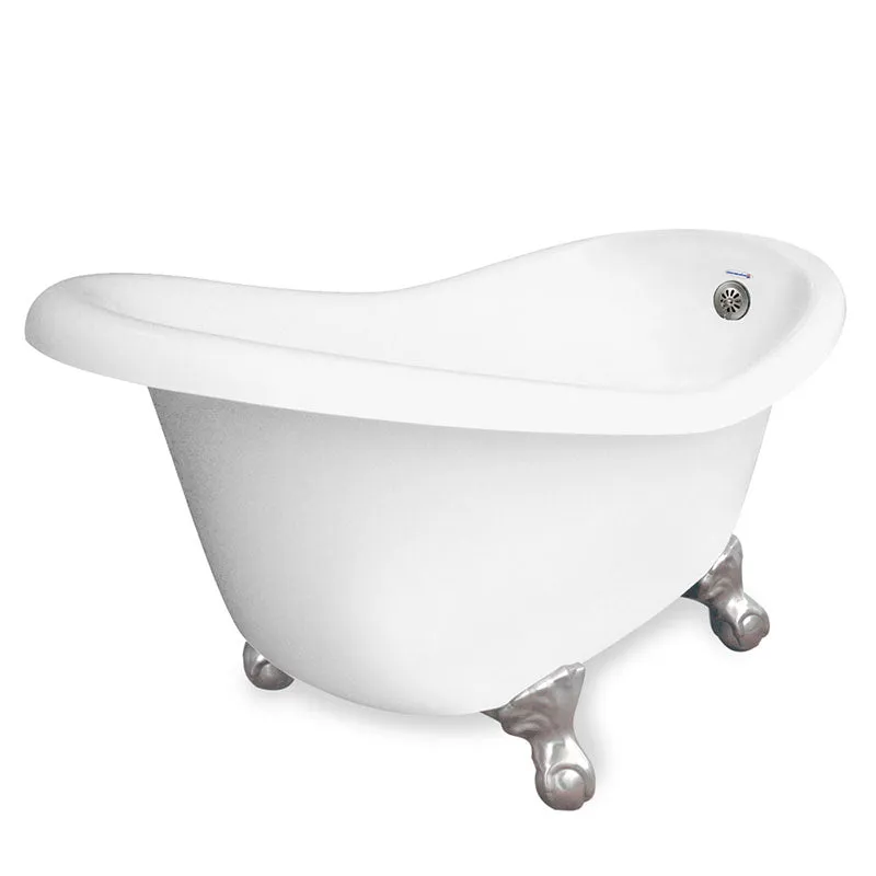 American Bath Factory Ascot 60" White AcraStone Tub & Drain, No Faucet Holes
