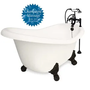 American Bath Factory Champagne Ascot 60" Bisque AcraStone Package