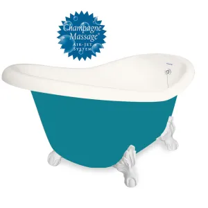 American Bath Factory Champagne Ascot 60" Bisque AcraStone Tub & Drain , 7" Faucet Holes