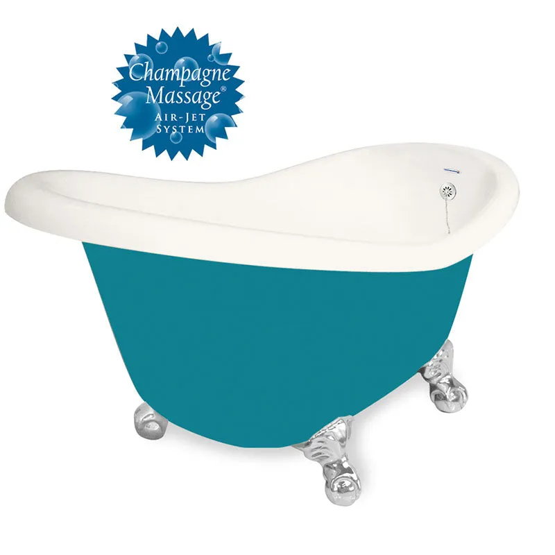 American Bath Factory Champagne Ascot 60" Bisque AcraStone Tub & Drain , 7" Faucet Holes