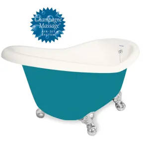 American Bath Factory Champagne Ascot 60" Bisque AcraStone Tub & Drain , 7" Faucet Holes
