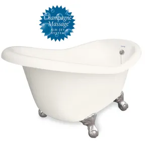 American Bath Factory Champagne Ascot 60" Bisque AcraStone Tub & Drain, No Faucet Holes