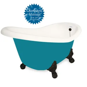 American Bath Factory Champagne Ascot 60" Bisque AcraStone Tub & Drain , No Faucet Holes