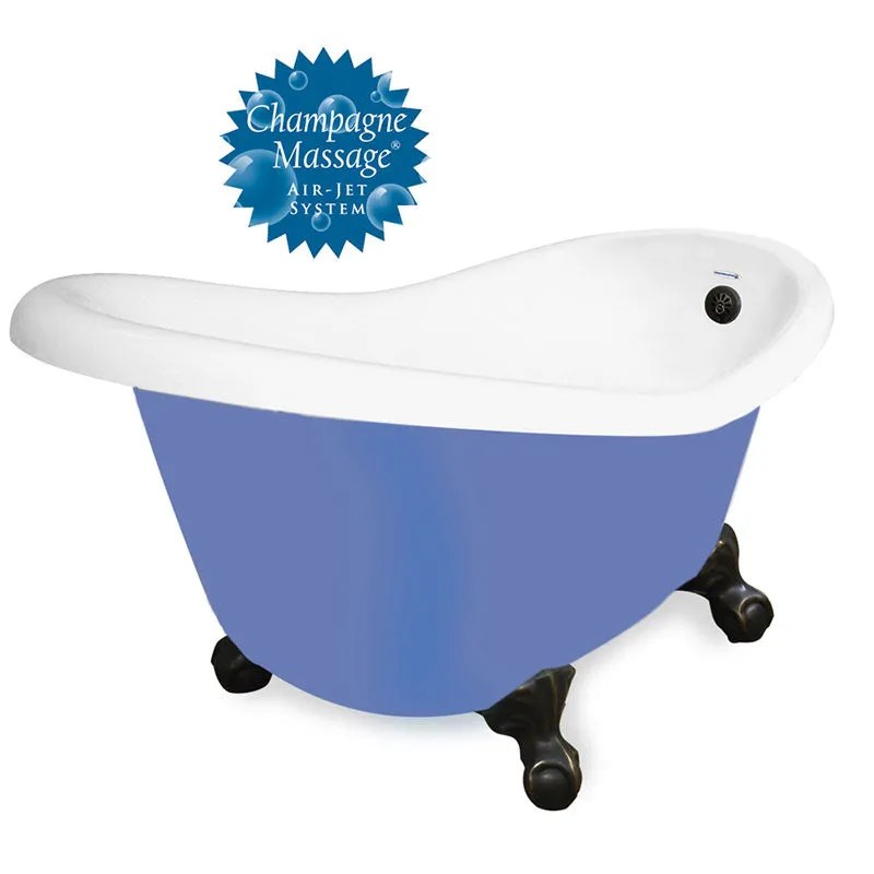 American Bath Factory Champagne Ascot 60" Splash of Color AcraStone Tub & Drain , 7" Faucet Holes