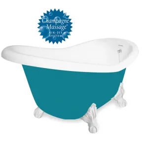 American Bath Factory Champagne Ascot 60" Splash of Color AcraStone Tub & Drain , 7" Faucet Holes