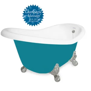 American Bath Factory Champagne Ascot 60" Splash of Color AcraStone Tub & Drain , No Faucet Holes