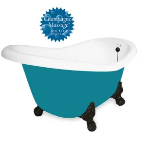 American Bath Factory Champagne Ascot 60" Splash of Color AcraStone Tub & Drain , No Faucet Holes