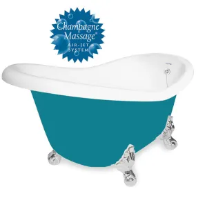 American Bath Factory Champagne Ascot 60" Splash of Color AcraStone Tub & Drain , No Faucet Holes