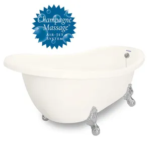 American Bath Factory Champagne Churchill 71" Bisque AcraStone Tub & Drain , 7" Faucet Holes