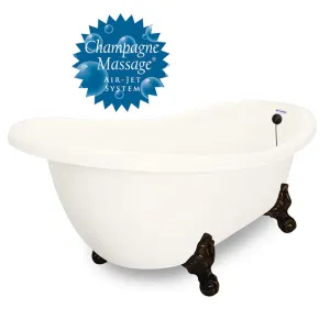 American Bath Factory Champagne Churchill 71" Bisque AcraStone Tub & Drain , 7" Faucet Holes