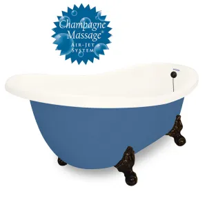 American Bath Factory Champagne Churchill 71" Bisque AcraStone Tub & Drain , 7" Faucet Holes
