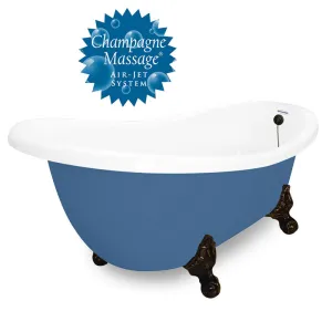 American Bath Factory Champagne Churchill 71" Splash of Color AcraStone Tub & Drain , No Faucet Holes