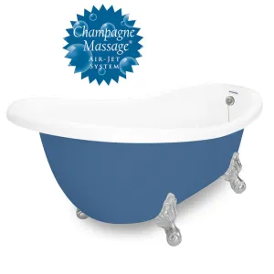 American Bath Factory Champagne Churchill 71" Splash of Color AcraStone Tub & Drain , No Faucet Holes