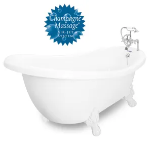 American Bath Factory Champagne Churchill 71" White AcraStone Package