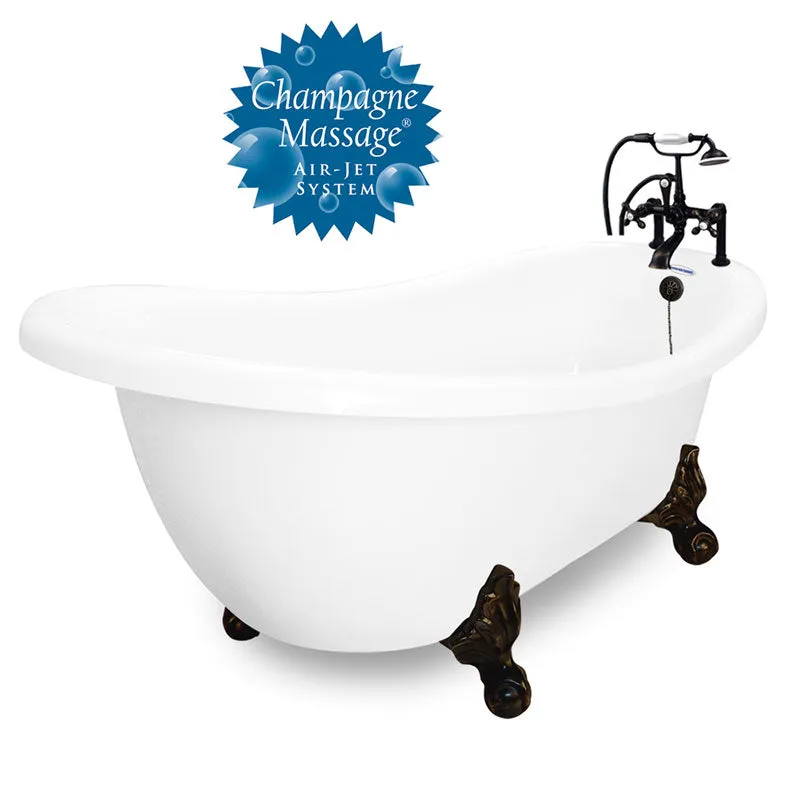 American Bath Factory Champagne Churchill 71" White AcraStone Package