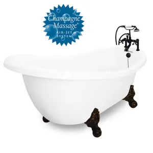 American Bath Factory Champagne Churchill 71" White AcraStone Package