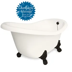 American Bath Factory Champagne Marilyn 67" Bisque AcraStone Tub & Drain , 7" Faucet Holes