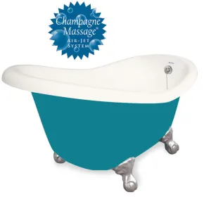 American Bath Factory Champagne Marilyn 67" Bisque AcraStone Tub & Drain , 7" Faucet Holes