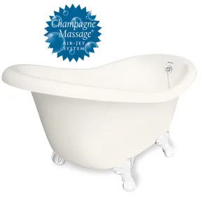 American Bath Factory Champagne Marilyn 67" Bisque AcraStone Tub & Drain , 7" Faucet Holes