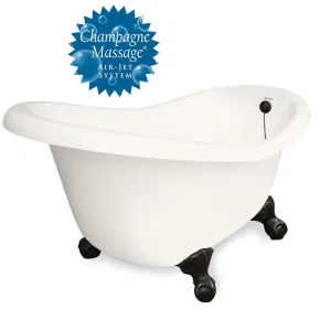 American Bath Factory Champagne Marilyn 67" Bisque AcraStone Tub & Drain , 7" Faucet Holes