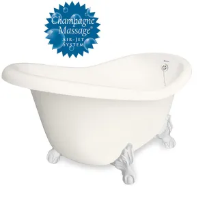 American Bath Factory Champagne Marilyn 67" Bisque AcraStone Tub & Drain , 7" Faucet Holes