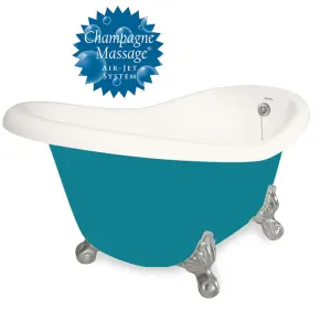 American Bath Factory Champagne Marilyn 67" Bisque AcraStone Tub & Drain , No Faucet Holes