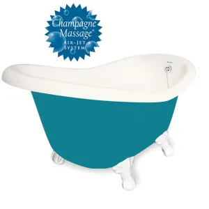 American Bath Factory Champagne Marilyn 67" Bisque AcraStone Tub & Drain , No Faucet Holes