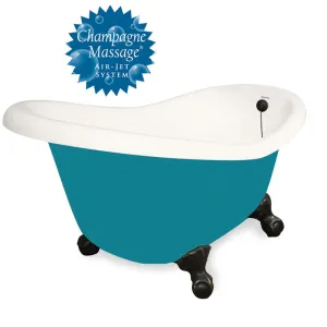 American Bath Factory Champagne Marilyn 67" Bisque AcraStone Tub & Drain , No Faucet Holes