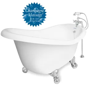 American Bath Factory Champagne Marilyn 67" White AcraStone Package