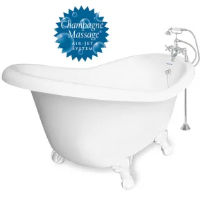 American Bath Factory Champagne Marilyn 67" White AcraStone Package