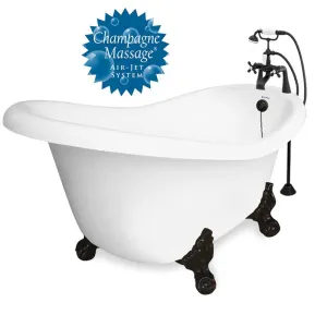 American Bath Factory Champagne Marilyn 67" White AcraStone Package