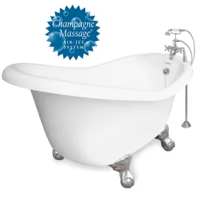 American Bath Factory Champagne Marilyn 67" White AcraStone Package