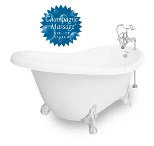 American Bath Factory Champagne Marilyn 67" White AcraStone Package